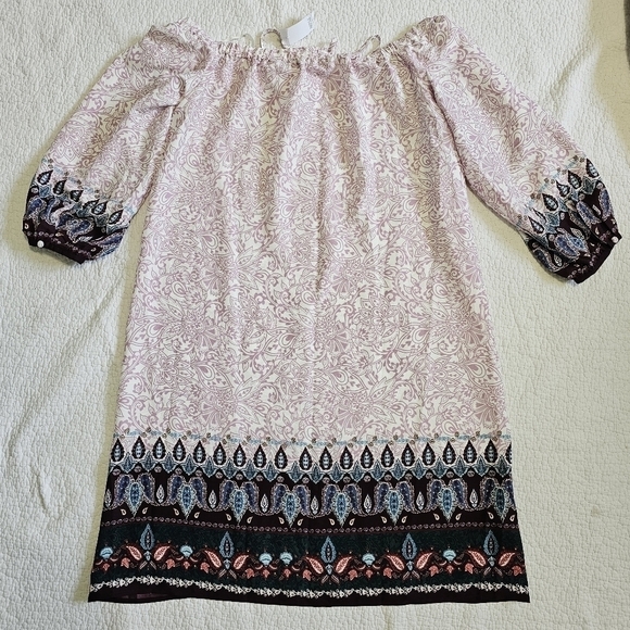 NWT Ann Taylor LOFT Vine Paisley Off The Shoulder Halter Dress - Picture 3 of 8